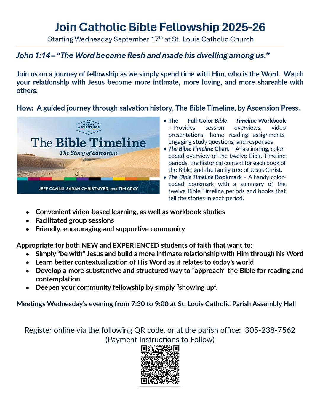 Join the Catholic Bible Fellowship PM Class 2025 - 2026                                                                                                                                                                                                                                                     