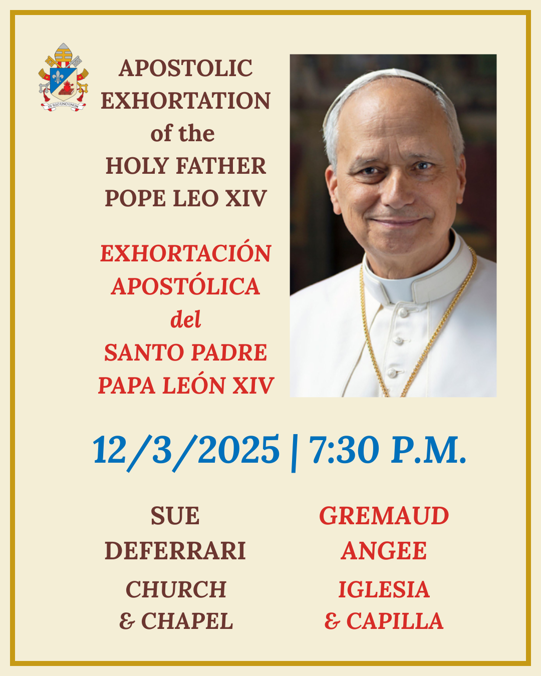 Apostolic Exhortation of the Holy Father Pope Leo XIV