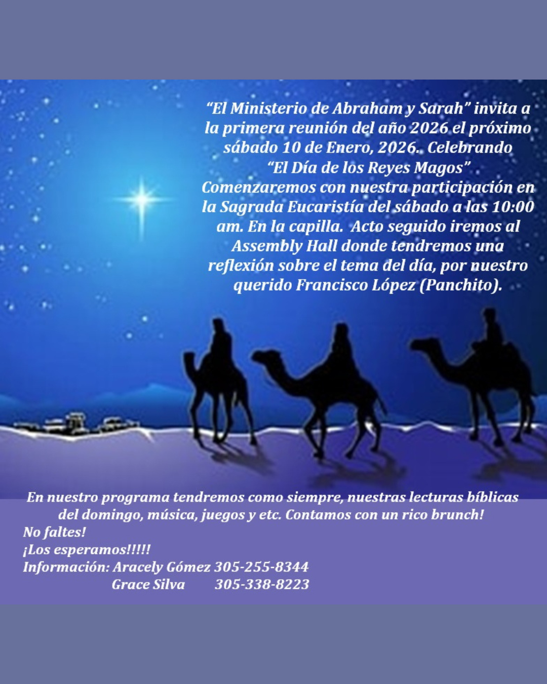 Ministerio “Abraham y Sarah” (Día de los Reyes Magos):