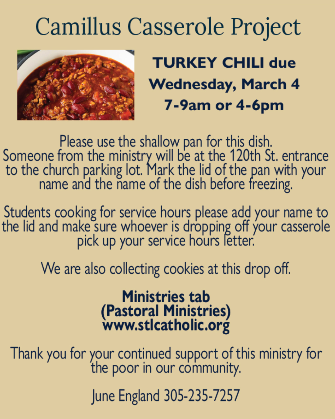 Camillus Casserole Project                                                                                                                                                                                                                                                                                  