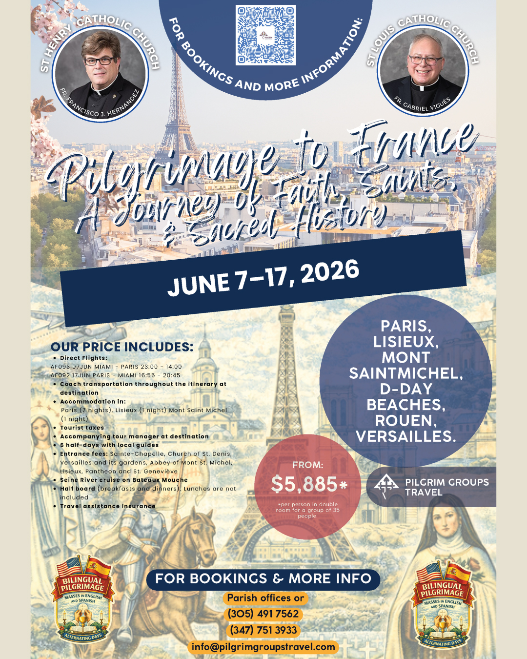 Pilgrimage to France with Fr. Gabriel Vigues and Fr. Francisco Hernandez