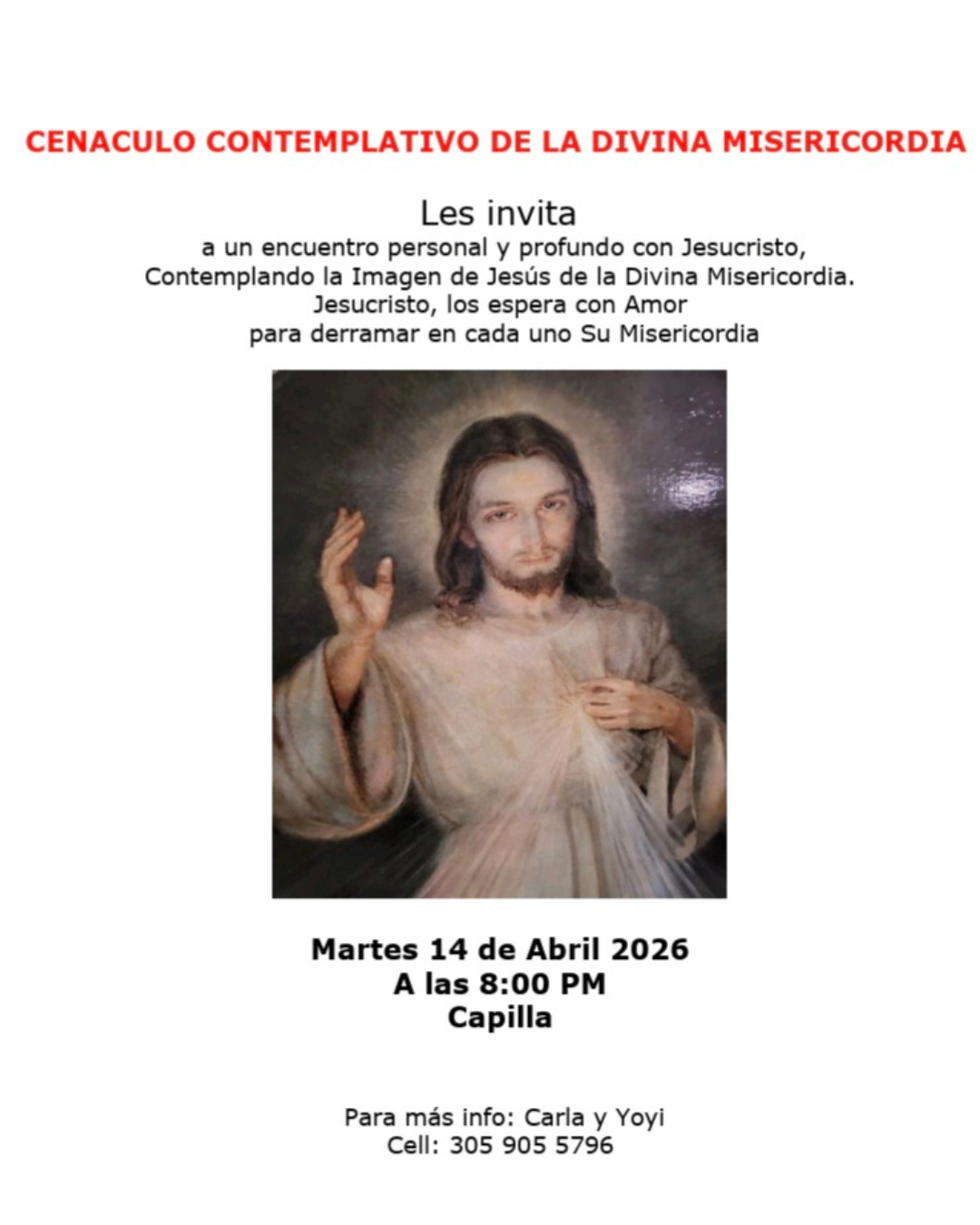 Cenáculo Contemplativo de la Divina Misericordia                                                                                                                                                                                                                                                           