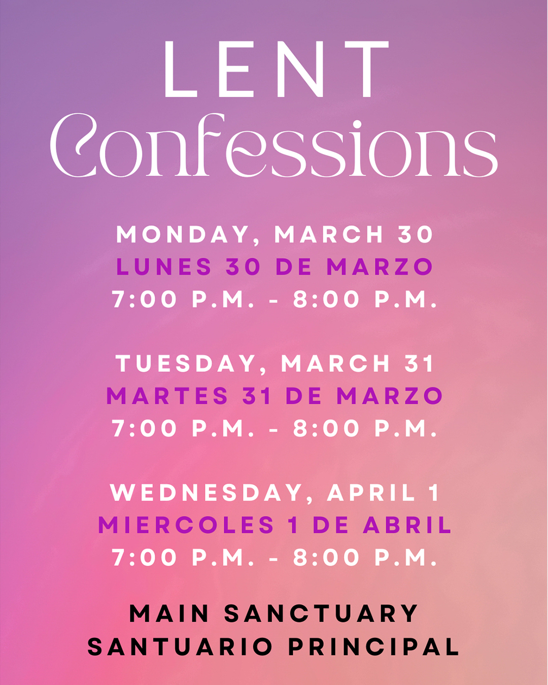 Lent Confessions