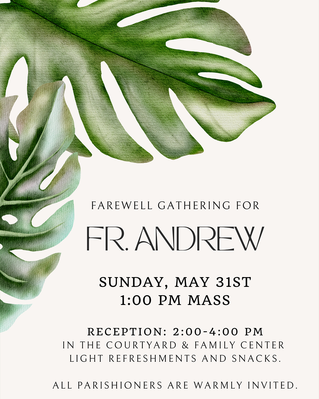 Farewell Gathering for Fr. Andrew                                                                                                                                                                                                                                                                           