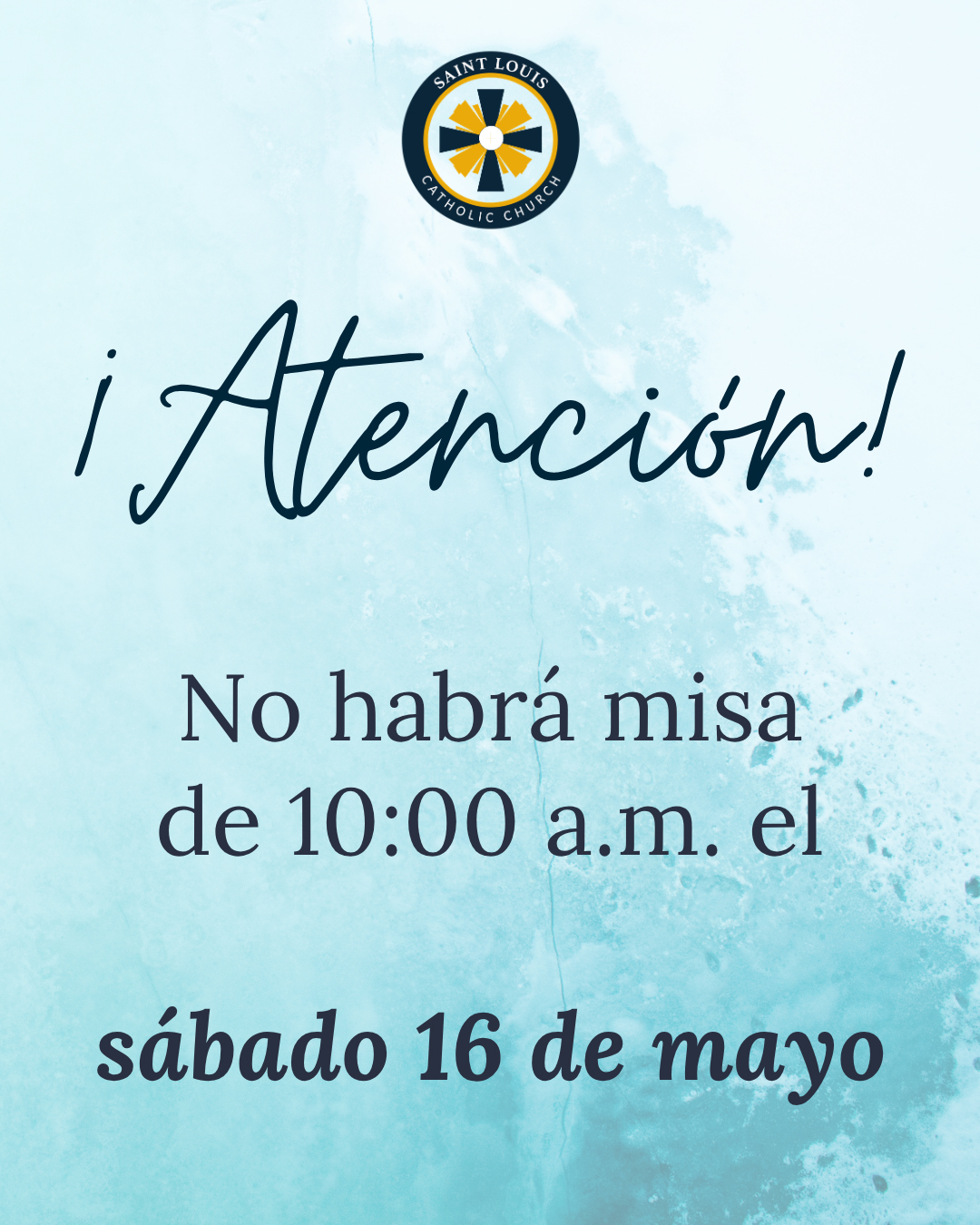 Aviso – No habrá misa