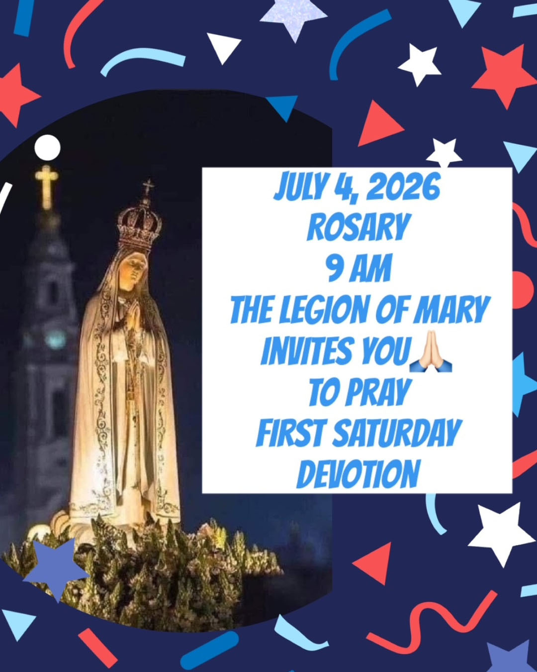 Legion of Mary – First Saturday Rosary                                                                                                                                                                                                                                                                    