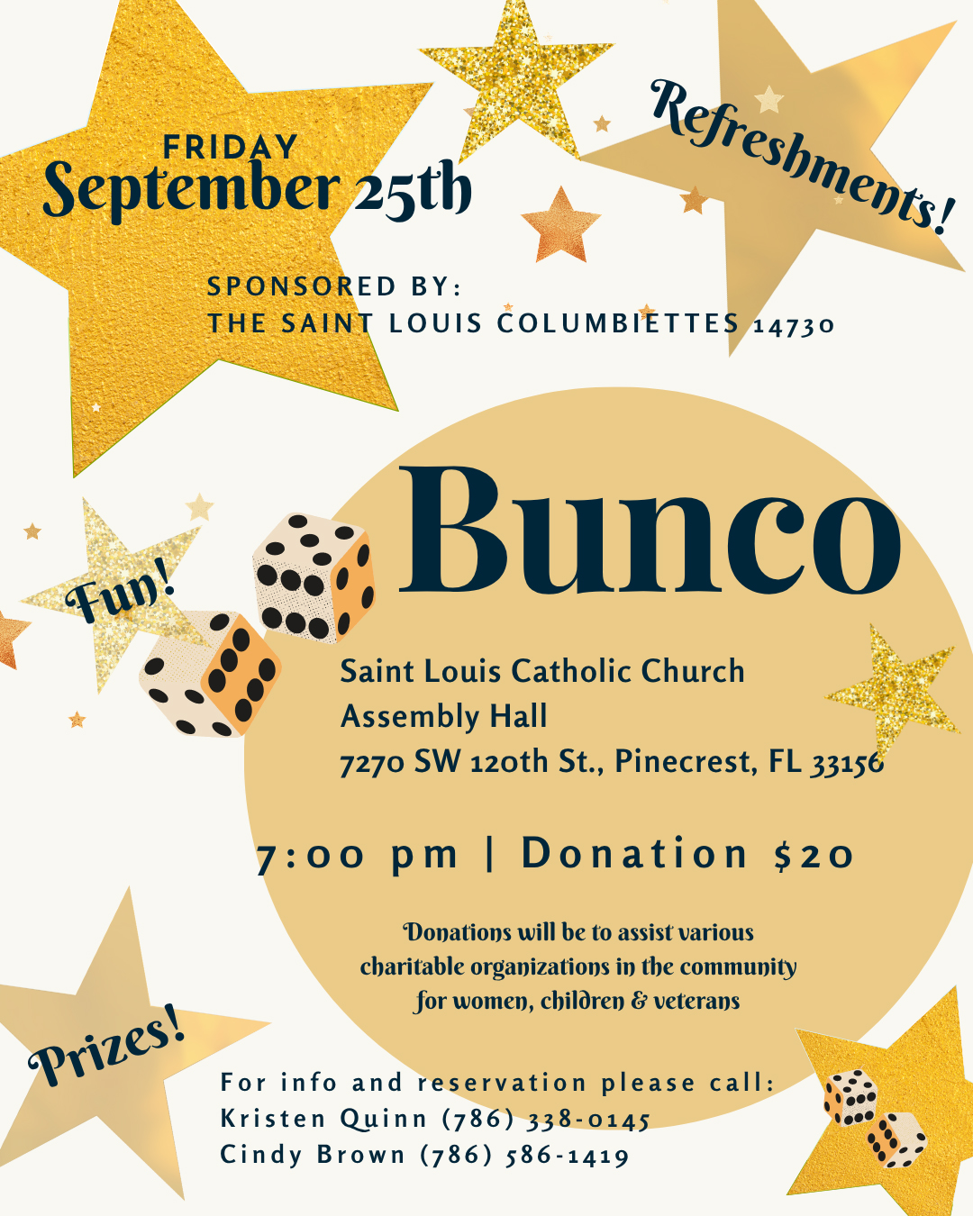 Bunco Night                                                                                                                                                                                                                                                                                                 