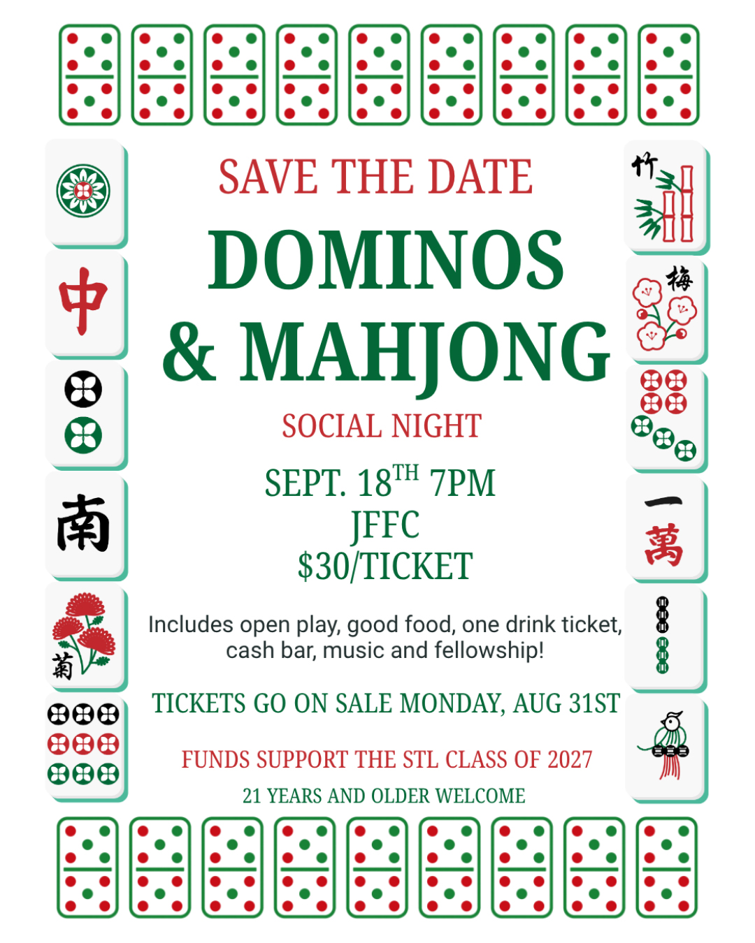 Dominoes and Mahjong Social Night                                                                                                                                                                                                                                                                           